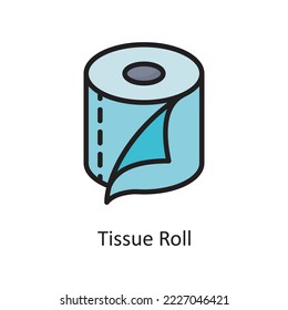 Tissue Roll Vector Filled Outline Icon Design illustration. Housekeeping Symbol on White background EPS 10 File