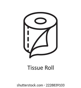 Tissue Roll Vector Outline Icon Design illustration. Housekeeping Symbol on White background EPS 10 File