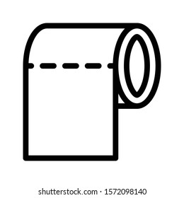 tissue roll vector thin line icon 