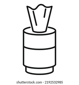 Tissue roller box icon outline vector. Wet paper. Napkin wipe