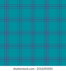 Tissue tartan check background, living room seamless fabric plaid. Holiday texture vector textile pattern in cyan and blue colors.