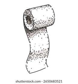 tissue toilet paper roll hand drawn. bathroom hygiene, soft absorbent, brand ecofriendly tissue toilet paper roll vector sketch. isolated color illustration