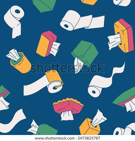 Tissue Toilet Paper Seamless Pattern Vector illustration for Print, Wallpaper, Decoration.