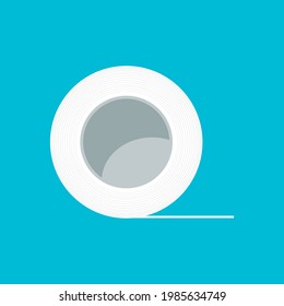 Tissue top view. Toilet paper roll. Vector illustration.