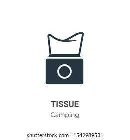 Tissue vector icon on white background. Flat vector tissue icon symbol sign from modern camping collection for mobile concept and web apps design.