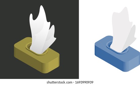 Tissues blank box template. Pattern design. Package design. Coronavirus prevention. wet tissues icon.
