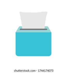 tissues box icon over white background, flat style, vector illustration