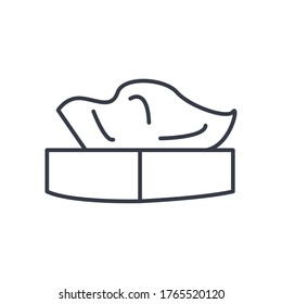 Tissues box line style icon design, Hygiene wash health clean healthy bacteria bathroom protection and liquid theme Vector illustration