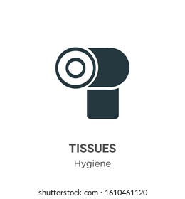 Tissues glyph icon vector on white background. Flat vector tissues icon symbol sign from modern hygiene collection for mobile concept and web apps design.
