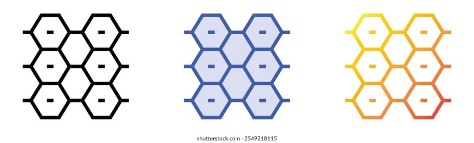 Icono de tejidos. Lineal, relleno azul y diseño de estilo degradado aislado sobre fondo blanco