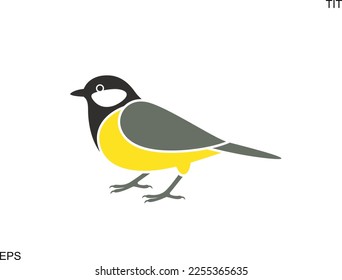 Tit logo. Isolated tit on white background