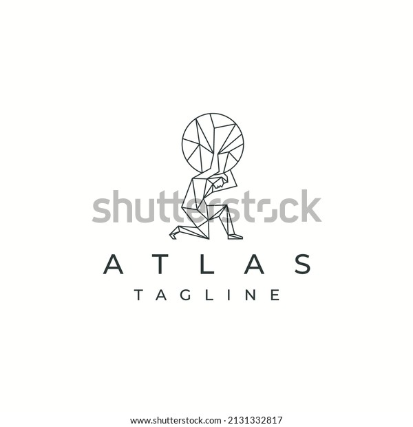 Titan atlas greek goddes logo icon design template\
flat vector