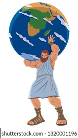 The Titan Atlas holding the Earth globe.