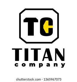 Titan company vector logo. Construction logo. Hammer icon.