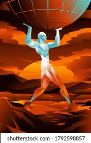 titan greek mythology atlas holding the globe over shoulders