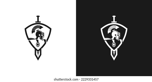 deporte de etiqueta de diseño vectorial de ícono de casco de titán spartan