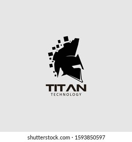 Titan logo design stock vector