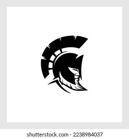 titan logo design.Creative Warrior Spartan Helmet Logo Symbol Vector Design Illustration