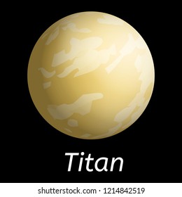 Titan Planet Icon. Realistic Illustration Of Titan Planet Vector Icon For Web Design
