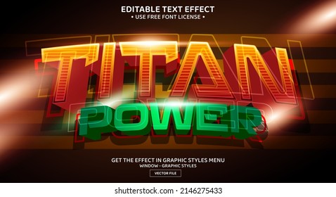 Plantilla de efecto de texto editable 3D de poder de Titan