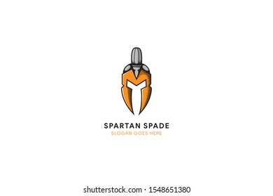 Titan spade logo design template. Flat colors. 