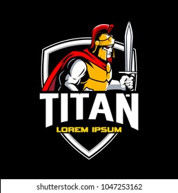 titan or spartan warrior emblem logo template