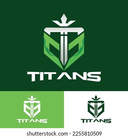 Titan or spartan warrior emblem logo template