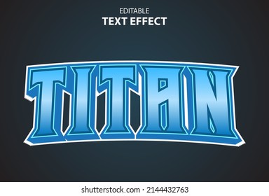 Titan Text Effect With Blue Color Editable.