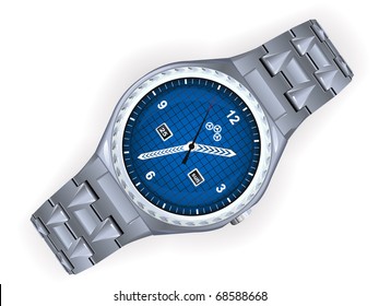 Titanic hours a chronometre with a bracelet in a vector