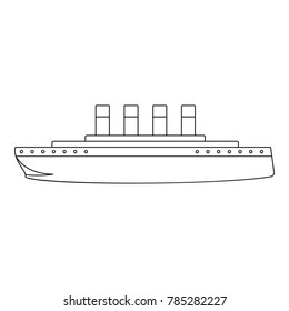 Titanic Icon. Outline Illustration Of Titanic Vector Icon For Web