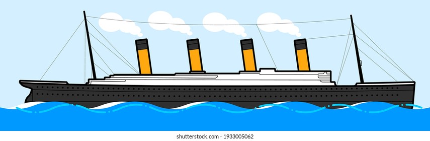 Titanic legendary ship. Vector illustration.