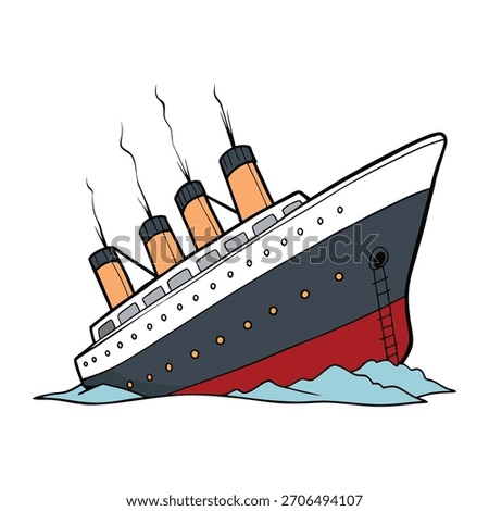 The Titanic sinks into the deep Atlantic after striking an iceberg. A tragic night of chaos, heroism, and loss as the massive ship disappears beneath freezing waters, leaving history behind.”