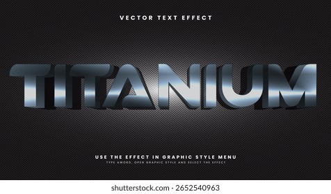 Modelo de efeito de texto editável Titanium 3d adequado para estilo de luz