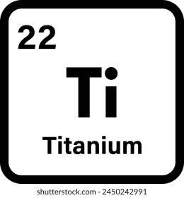 Titanium chemical element icon isolated on white background . Vector