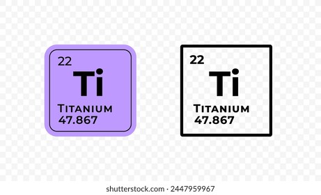 Titanium, chemical element of the periodic table vector design