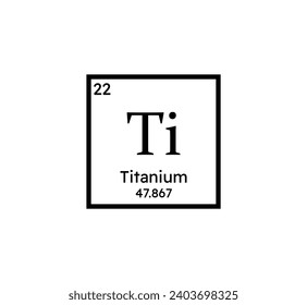 Titanium chemical symbol icon. Periodic table. Vector illustration.
