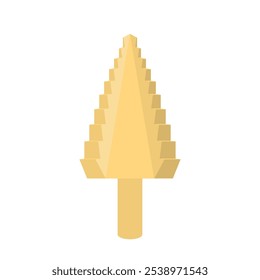 Titanium conical drill for metal isolated. Vector illustration