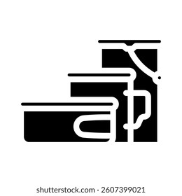 titanium cookware ultralight trekking glyph icon vector. titanium cookware ultralight trekking sign. isolated symbol illustration