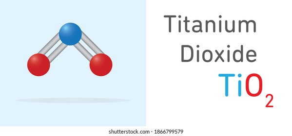 Titanium Dioxide (TiO2) gas molecule.Stick model. Structural Chemical Formula. Chemistry Education