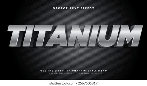 Titanium editable text effect Template Suitable for shiny style