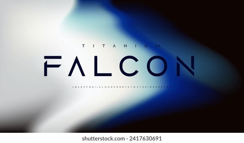 titanium falcon, a futuristic sci-fi font design