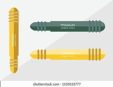 Titanium Herbert Screw, Vector Illustration, Flat Vector Design