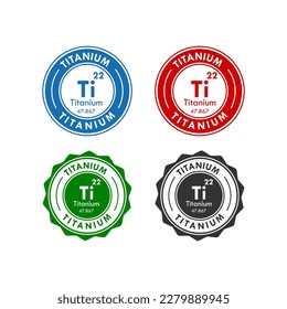 titanium icon set. vector illustration in 4 colors options for web design