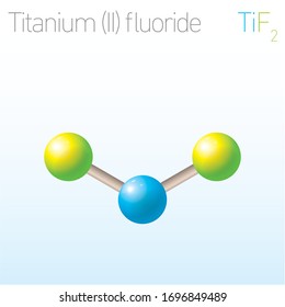 Titanium (II) fluoride TiF2 Structural Chemical Formula and Molecule Model. Chemistry Education Vector Illustration