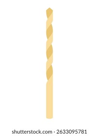 Titanium Metal Drill isolated. Locksmith tool. Vector illustration