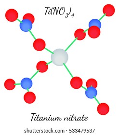 Titanium nitrate TiN4O12 molecule isolated on white