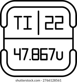 Titanium Periodic Table Element Illustration vector Icon Design