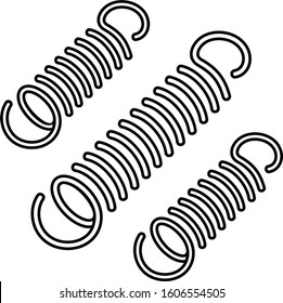 Titanium springs for bicycle. Vector outline icon.