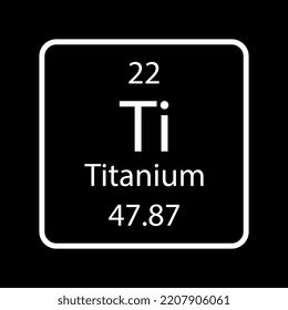 Titanium symbol. Chemical element of the periodic table. Vector illustration.