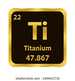 Titanium	Ti chemical element icon. The chemical element of the periodic table. Sign with atomic number. 